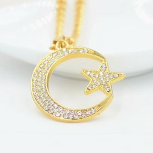 Crescent Moon Star Necklace Muslim 